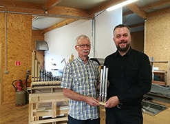 Die beiden Orgelbaumeister Siegfried Merten (links) und Martin Hiltmann (rechts)